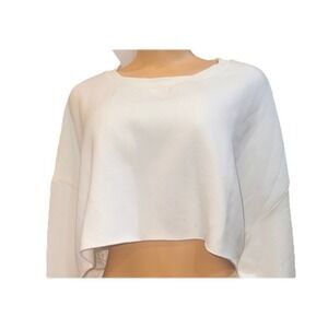 All Fenix Long‎ Sleeve Crop Top Sweatshirt Size Small Athleisure white